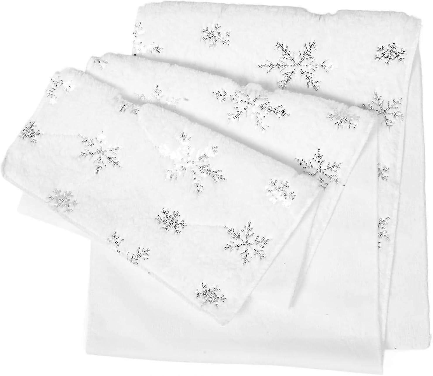 Christmas Snowflake Table Runner Winter Decor for Dining Tables Handmade Sequin