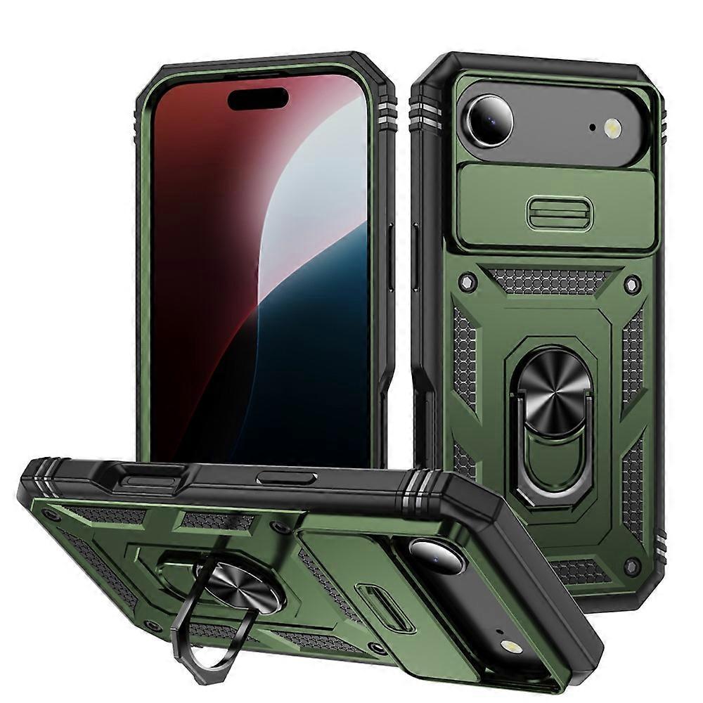 Compatible For iPhone 17 Air Case TPU + PC Slide Camshield Kickstand Phone Cover