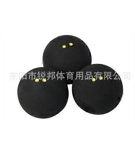 3pcs Double Yellow Dot Racket Balls 38-40 mm High Elastic Rubber Squash Ball for Beginner Competition Training Practice Competition Black