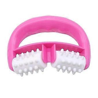 Dual-Wheel Muscle Roller Massager with Plastic Handle for Cellulite Reduction and Relaxation