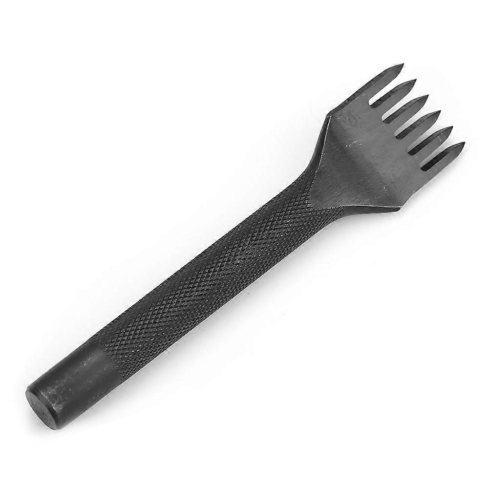 6 Teeth Leather Stitching Chisel 4mm Spacing Steel Hand Tool