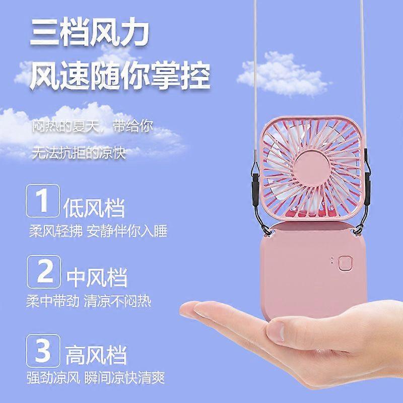 Handheld Mini Fan Usb Hanging Neck Small Portable Rechargeable Electric Fan Multifunctional Folding Desktop Table Fan