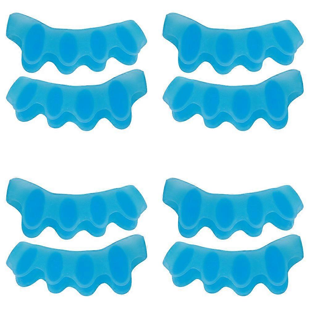 4 Pairs Toe Separator Silica Gel 2Toe Seperater Correction Bunion Pain Relief Orthotics ToolBlue Average Size