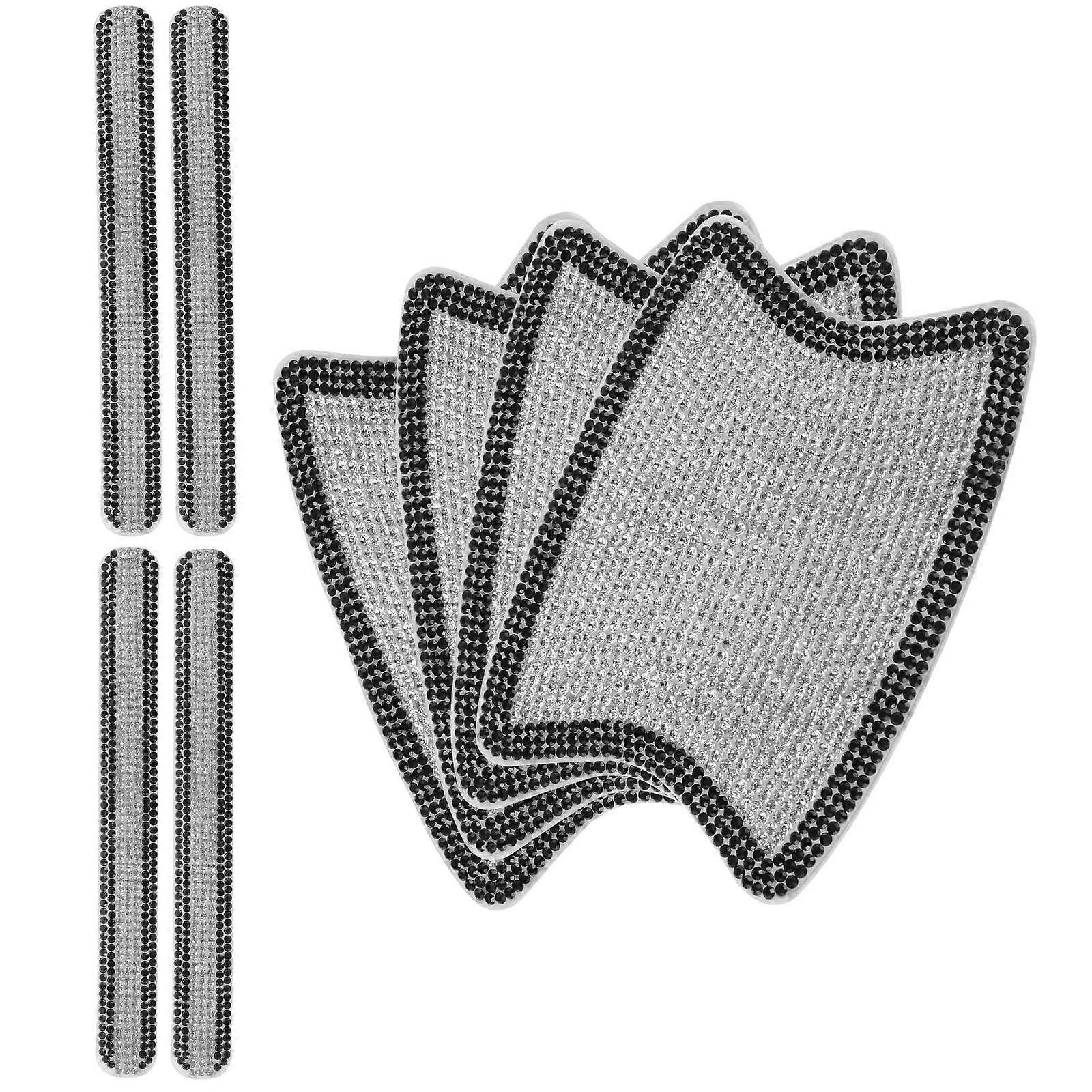 Car Door Handle Protector Stickers 2Sets Bling Silver Car Accessories