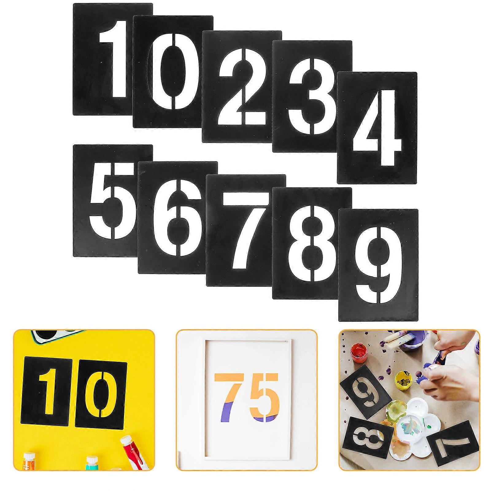 Number Stencils Black PVC Number Stencil for Painting 5Sets
