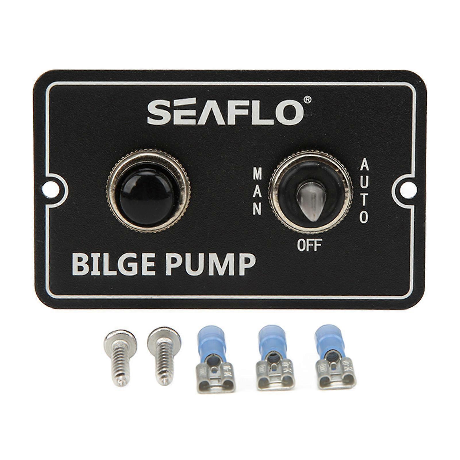 Bilge Pump Switch Aluminum Rocker Toggle Switch Manual Auto for Boat Marine 12/24V 15A LED Indicator