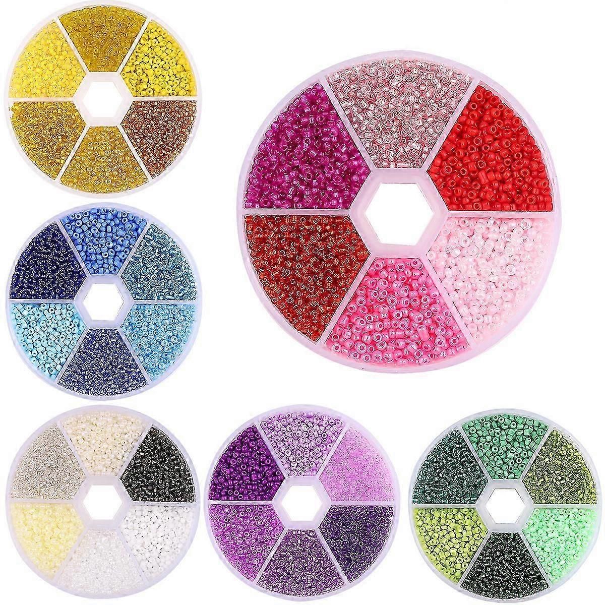 DIY Solid Color Glass Millet Beads 6 Color Combination Paint Beads Set DIY Jewelry Accessories