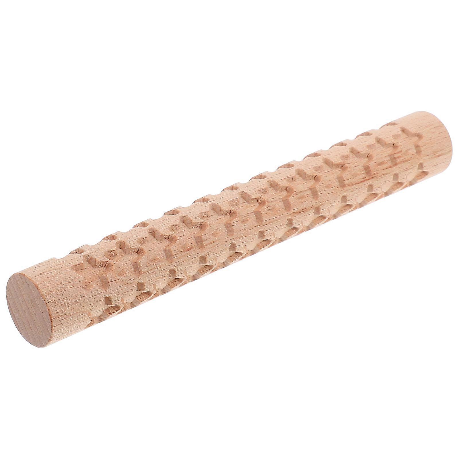Decorative Rolling Pin Wooden Dough Roller for Baking 5Pcs Collection