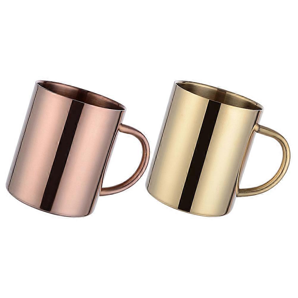 Metal Mug Double Walled for Storage Use 2Pcs Coffee and Tea Travel Cups