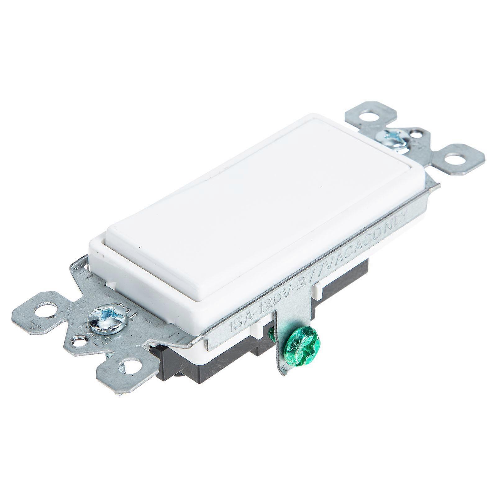 Rocker Light Electrical Wall Switch for Apartments Indoor Use White Pc Metal Resistive Loads Replace Old Switch 1Pcs