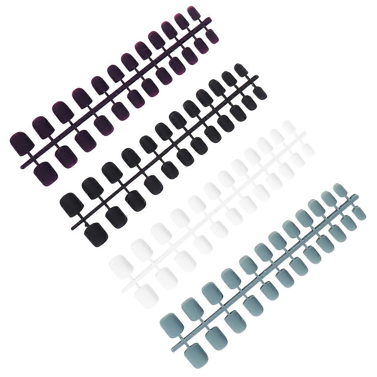 Colorful Square Press on Nails for Fingernail Cover Matte Frosted Mist Face Suitable for Halloween Christmas Parties 96Pcs