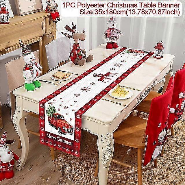 Christmas Table Runner Merry Christmas Decoration for Home Xmas Party Decor 2022 Navidad Notal Noel Ornament Happy New Year 2023