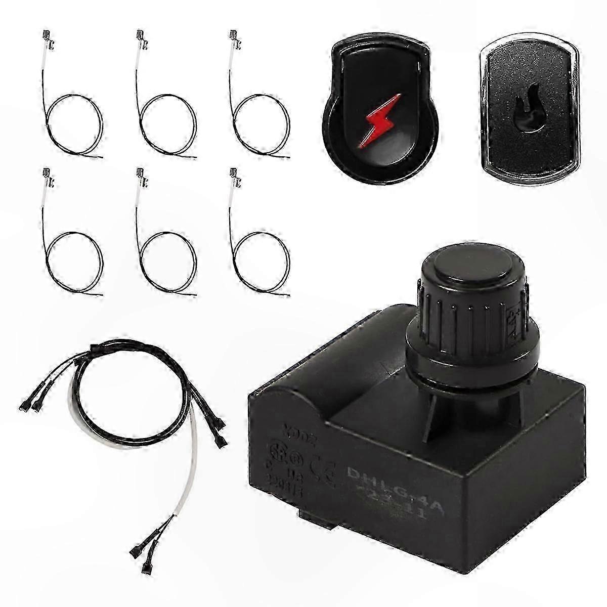 Ignition Kit for Gas Grills with 4 Outlets, Wires, and Dual Push Buttons Module