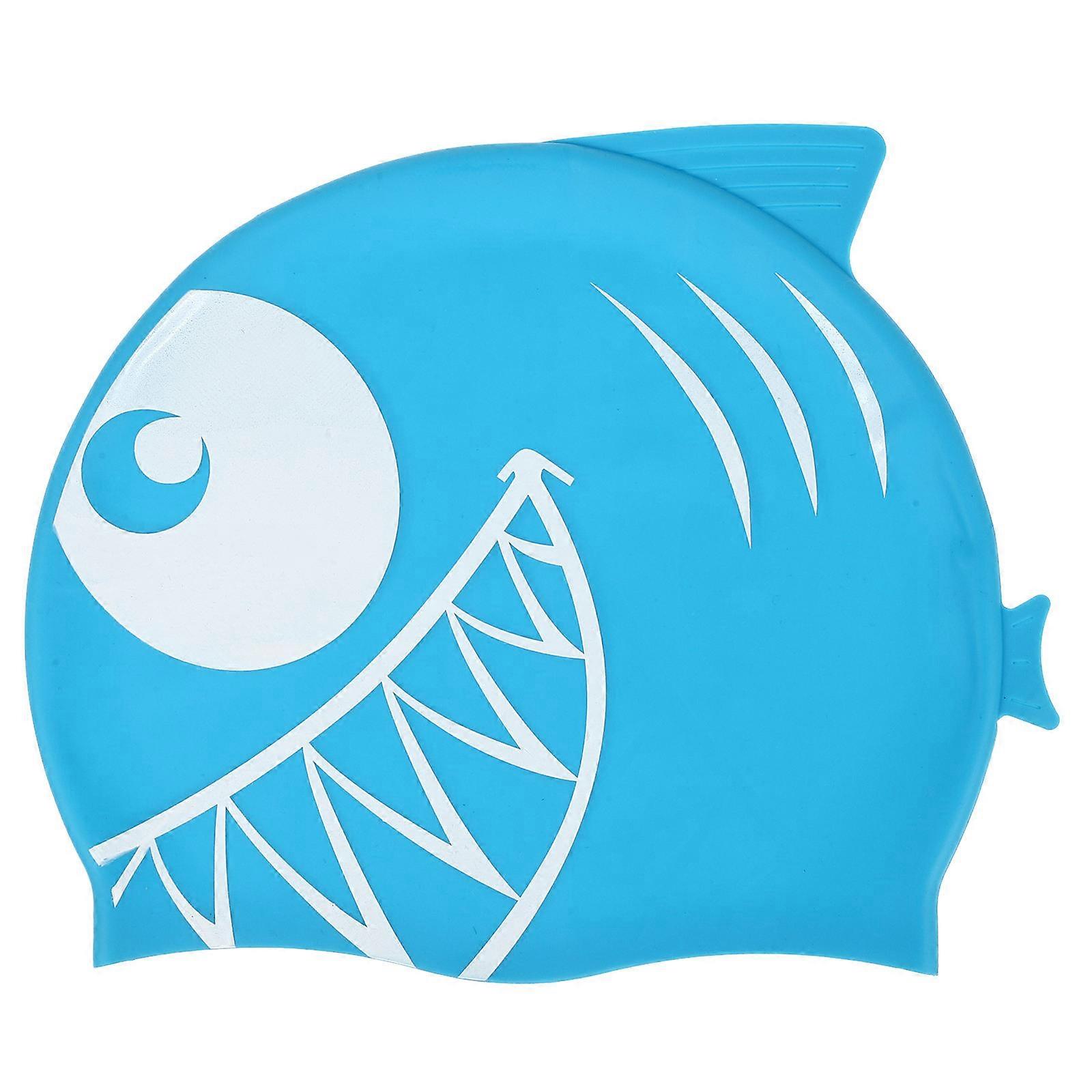 Kids Swimming Cap Silicone Fish Shaped for Durable Use