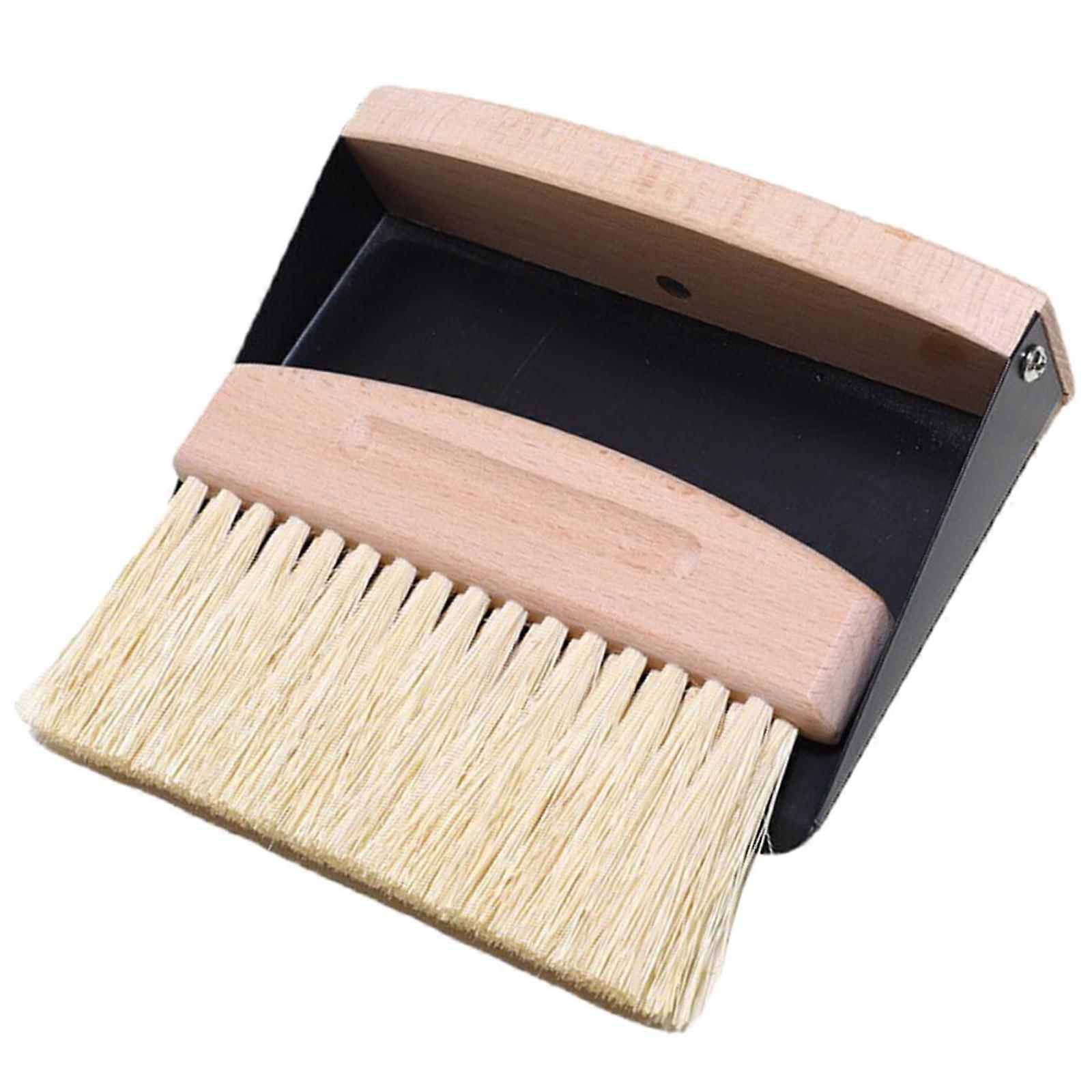 Small Brush and Diagonal Mouth Dustpan Beechwood Cleaning Tool Set For Flour Powder Tight Spaces