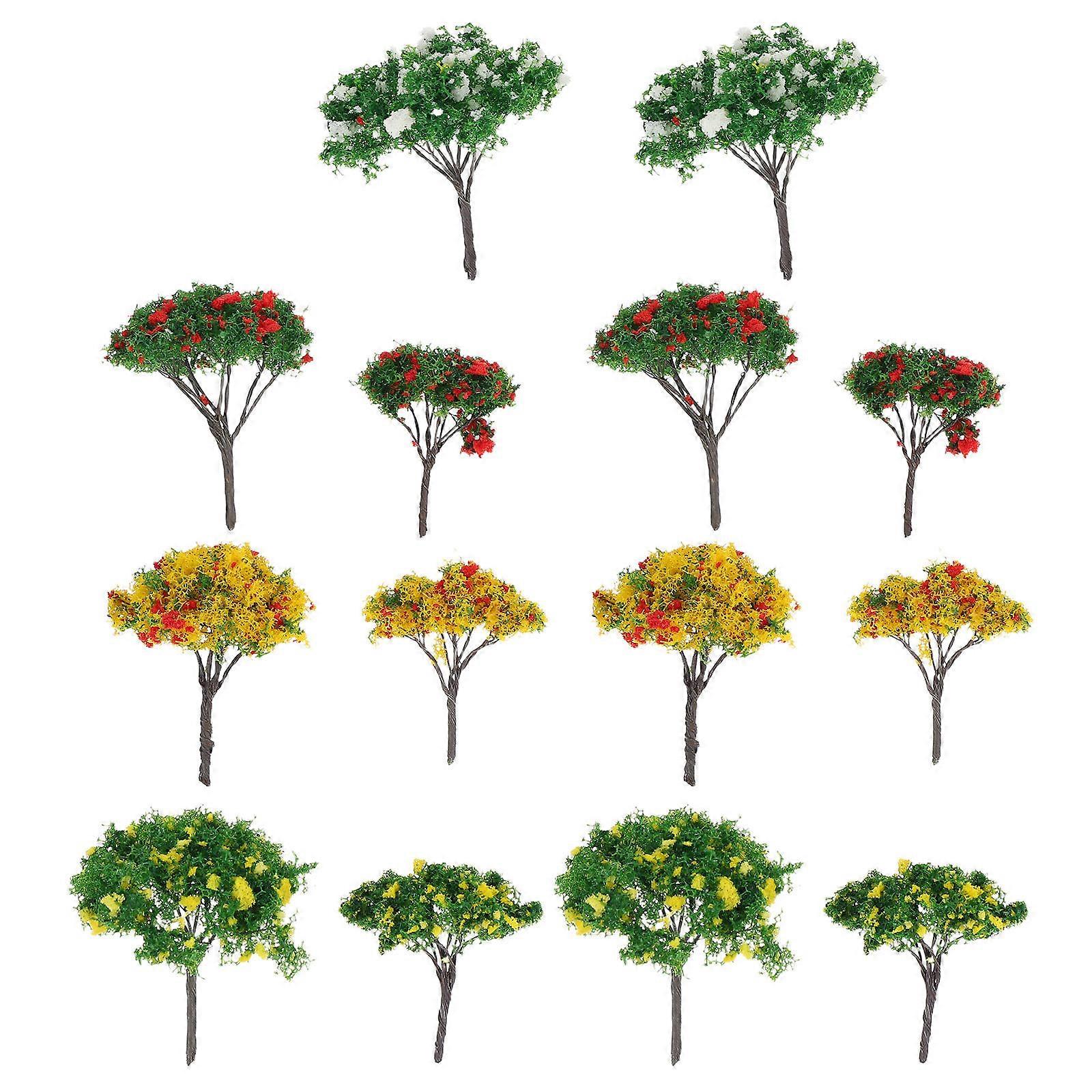 Plastic Miniature Trees Supplies Kit for Diorama 5Sets for Craft Use
