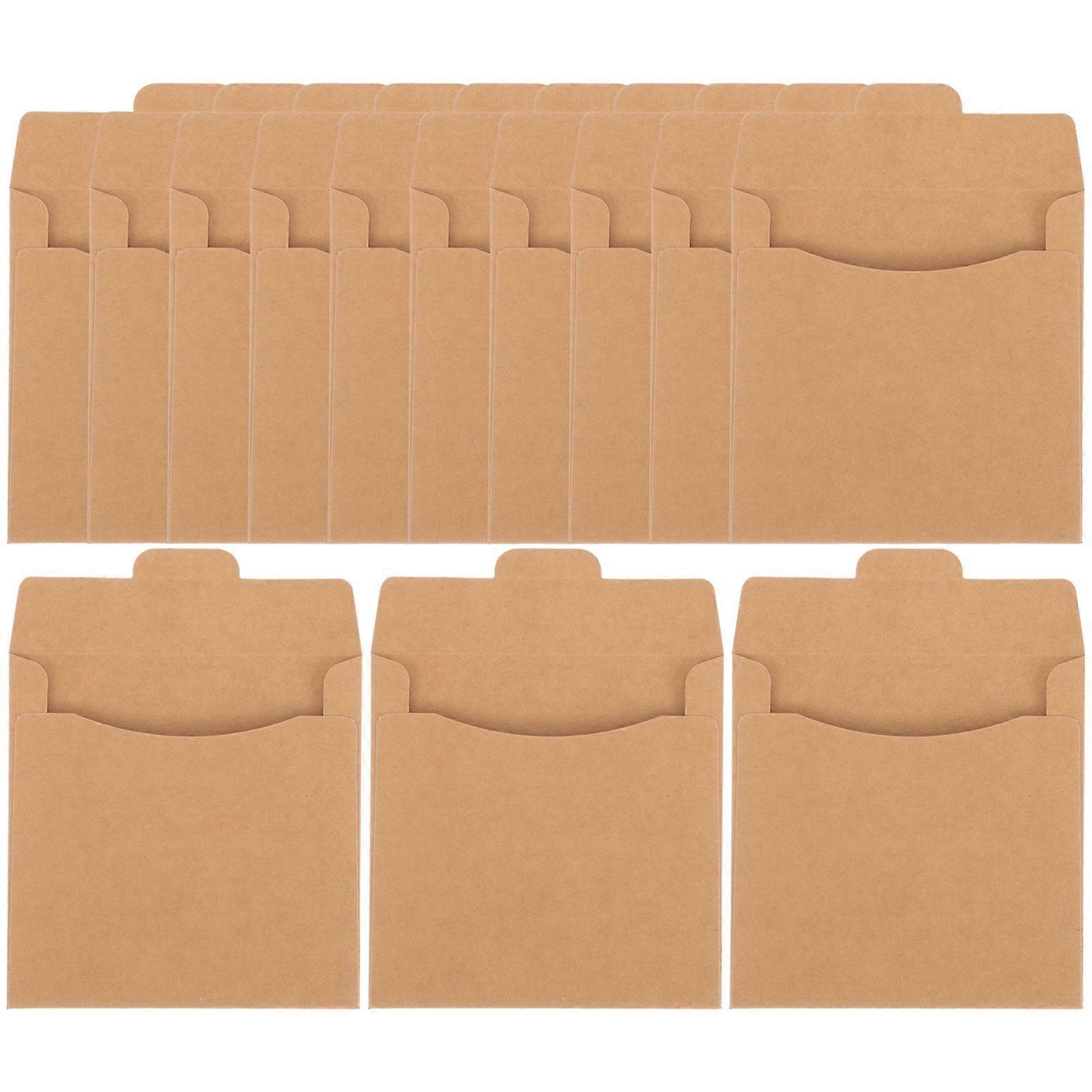 50 قطع كرافت ورقة CD الأكمام دي في دي التعبئة والتغليف حقيبة تخزين CD حقيبة CD المغلفات