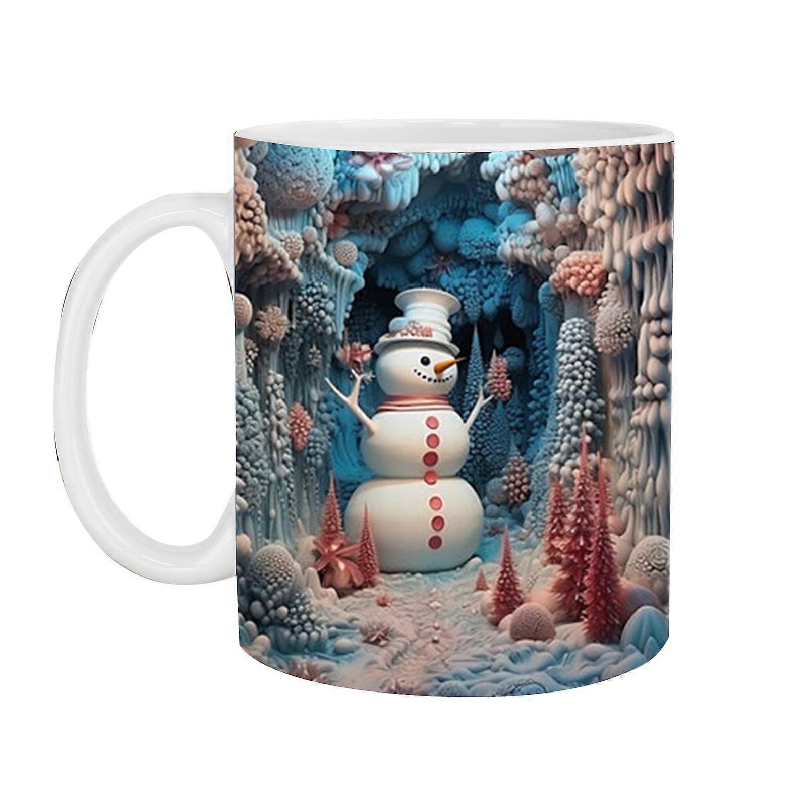 3D Snowman Painted Mug Space Design Purpose Ceramic Mug 3D Mug Purpose Mug The Cup
