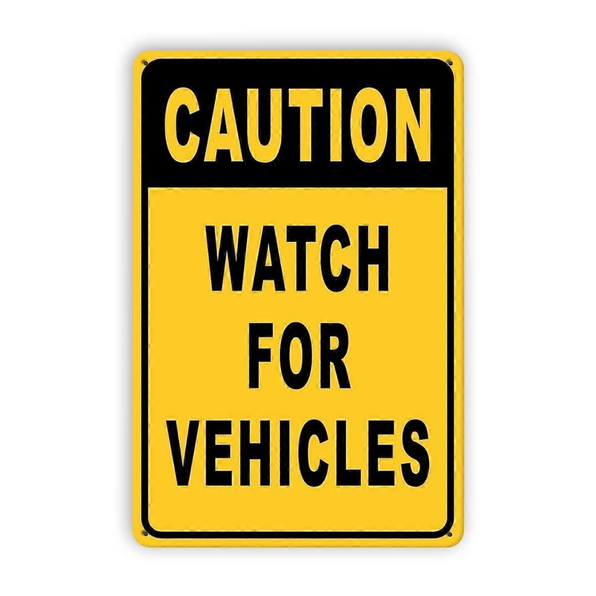 Cuidado com Veículos Carros Caminhões EUA Placa de Alumínio Tamanho: 8 x 12 polegadas