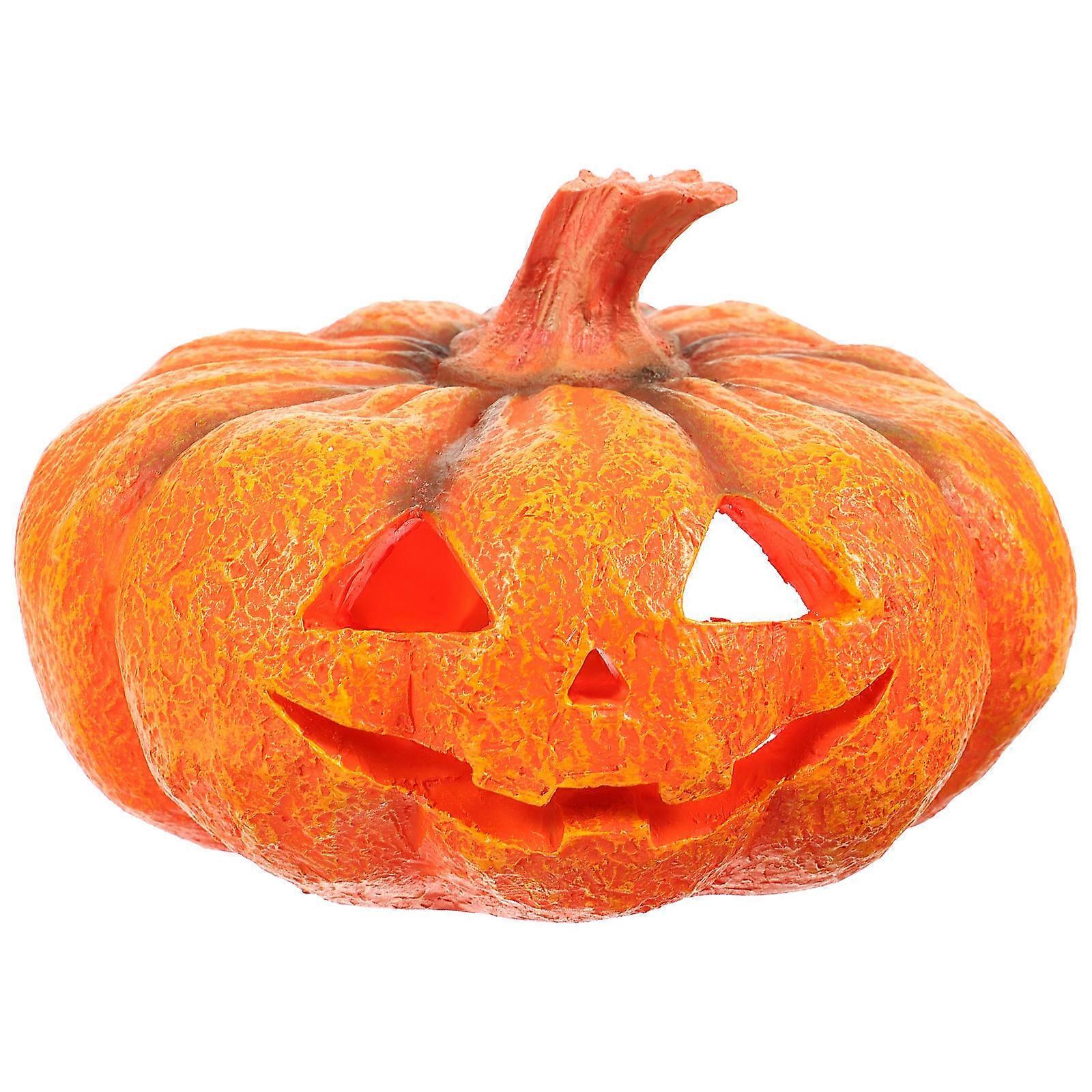 Pumpkin Shaped Resin 4Pcs Reptile Cave Hideout Designed For Pet Owners And Aquarium Enthusiasts In Orange Color