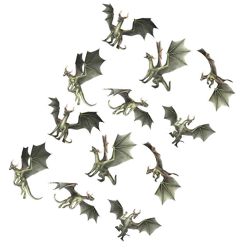Rectangular Dragon-Pattern Window Cling Olive Green Decoration Size 20x14.6cm For Photo Shoot 24Pcs