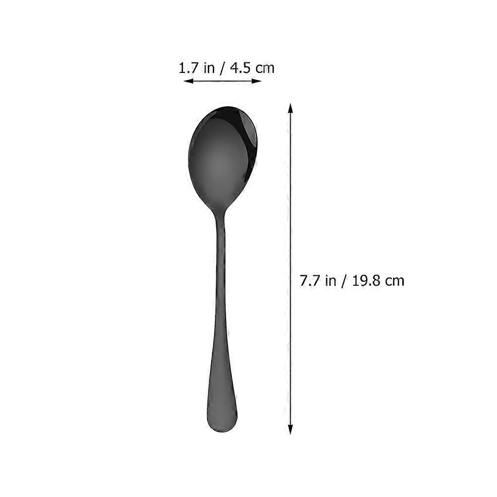 Black Stainless Steel Salad Server Utensil for Serving One Set At Home