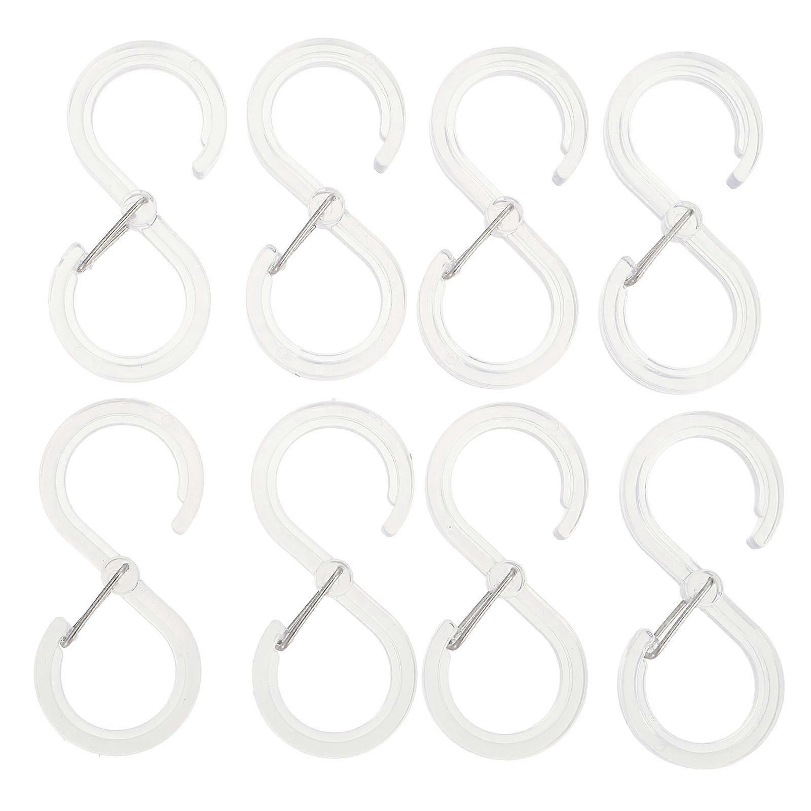 8Pcs Hanging Hooks For Organizers Kitchen Bathroom PP Hooks Transparent
