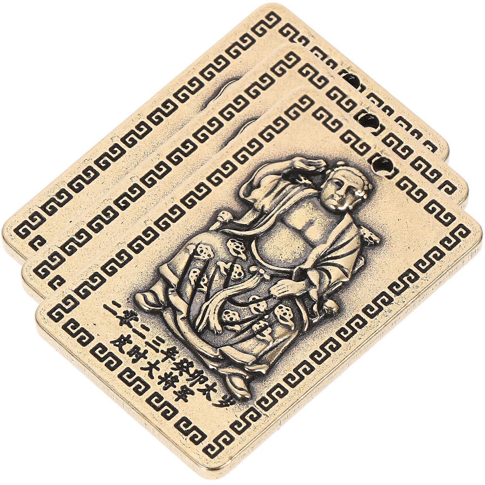 Brass Pendant Keychain for Chinese Style Decoration 6Pcs Set