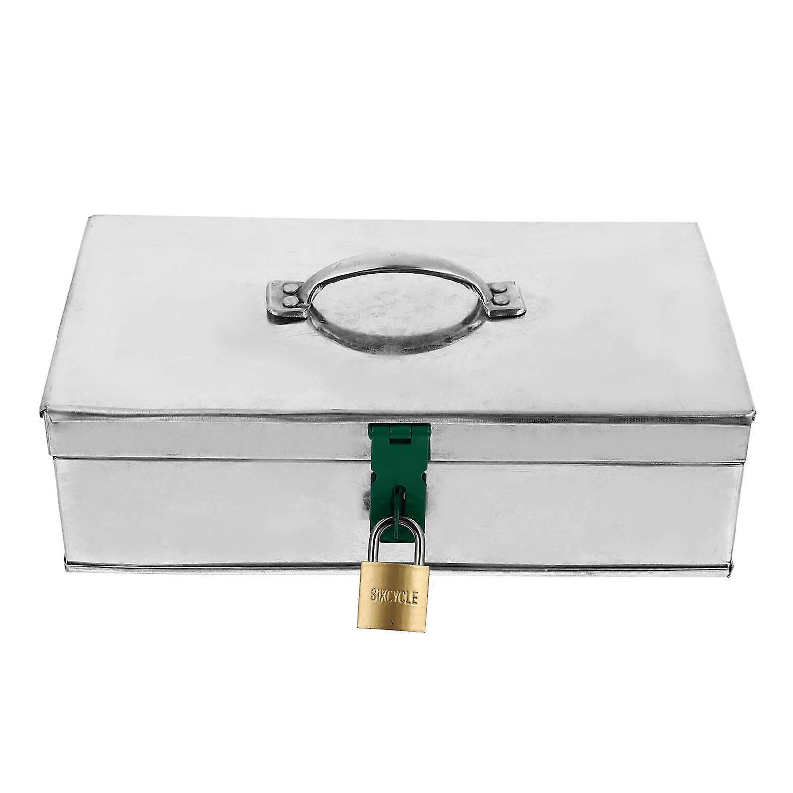 Household Storage Box Iron Sheet with Lock for Tool Storage 2Pcs