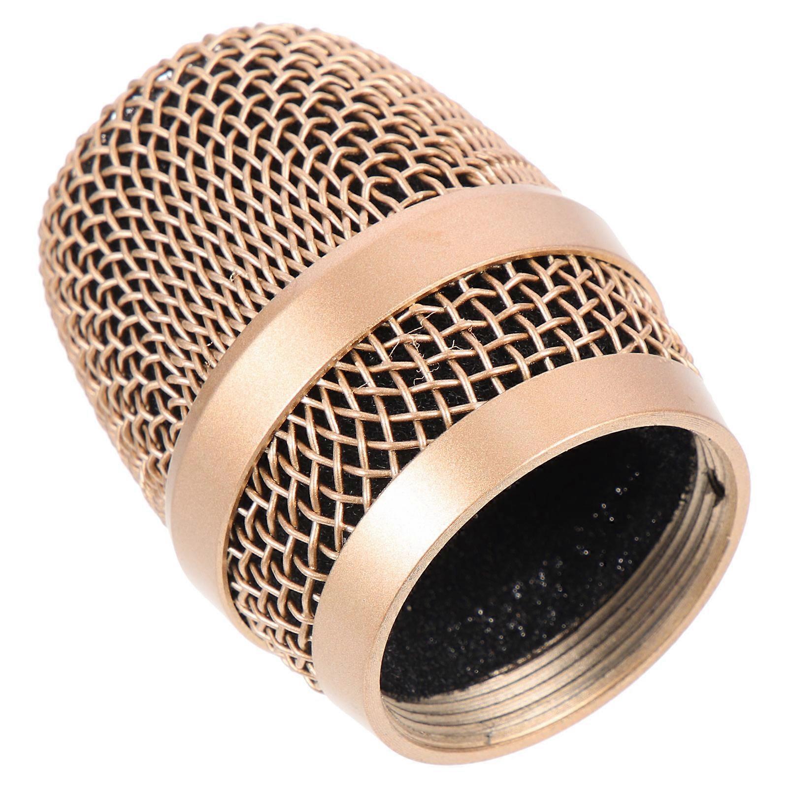 Golden Metal Mic Ball Head Replacement for Microphone with 5Pcs Grille