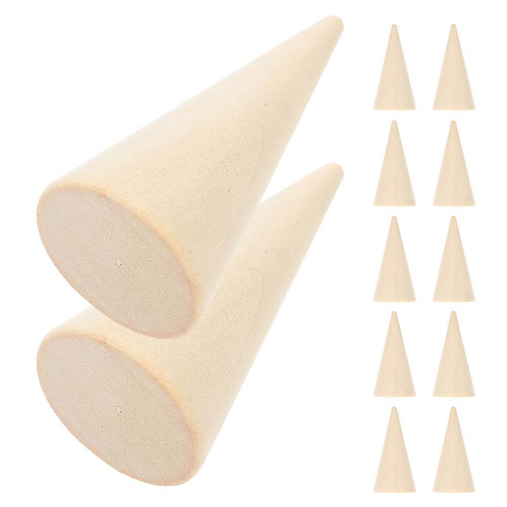 Wooden Cone for Painting Craft Wooden Cone Ornaments for Office Use 60Pcs