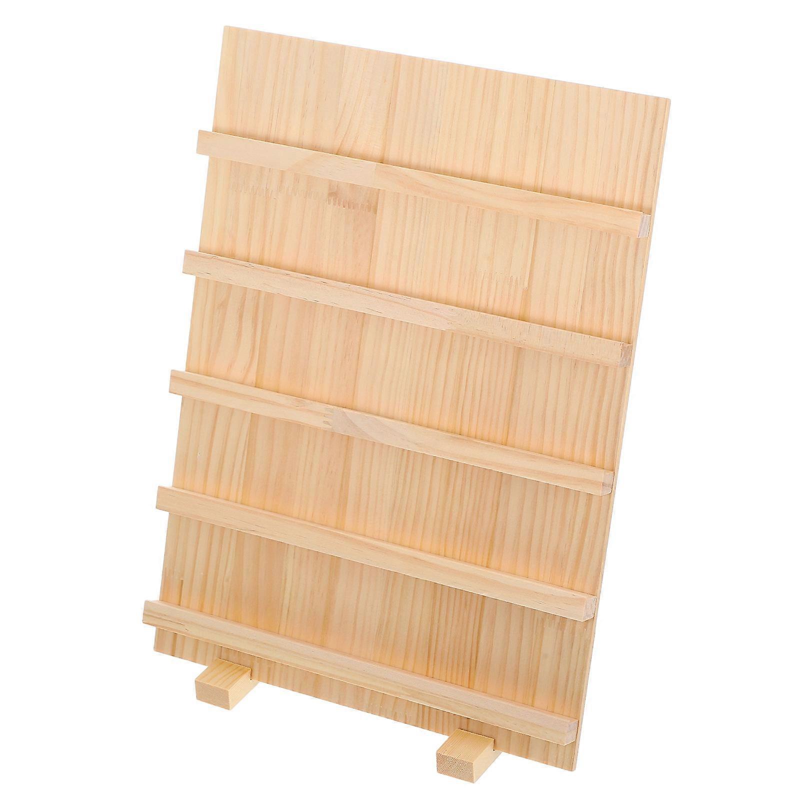Multi-Layer Jewelry Display Stand for Vendors 4Pcs Wooden Earring Holder