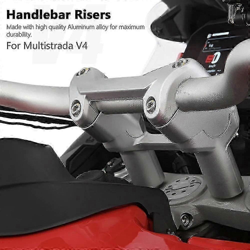 2025 For DUCATI MULTISTRADA V4 Multistrada V4 New Motorcycle CNC Aluminum Silver Handlebar Riser Bar Mount Handle Clamp Mounting