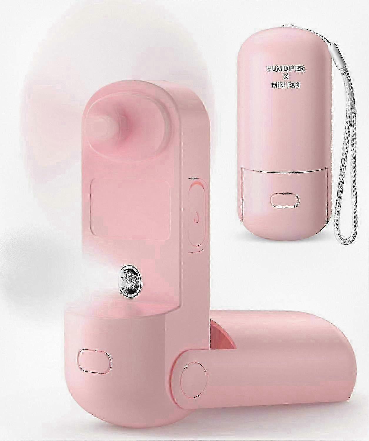 Portable Rechargeable Handheld Fan with Misting Function, 3 Speed Settings, USB-Powered Mini Fan for Personal Cooling