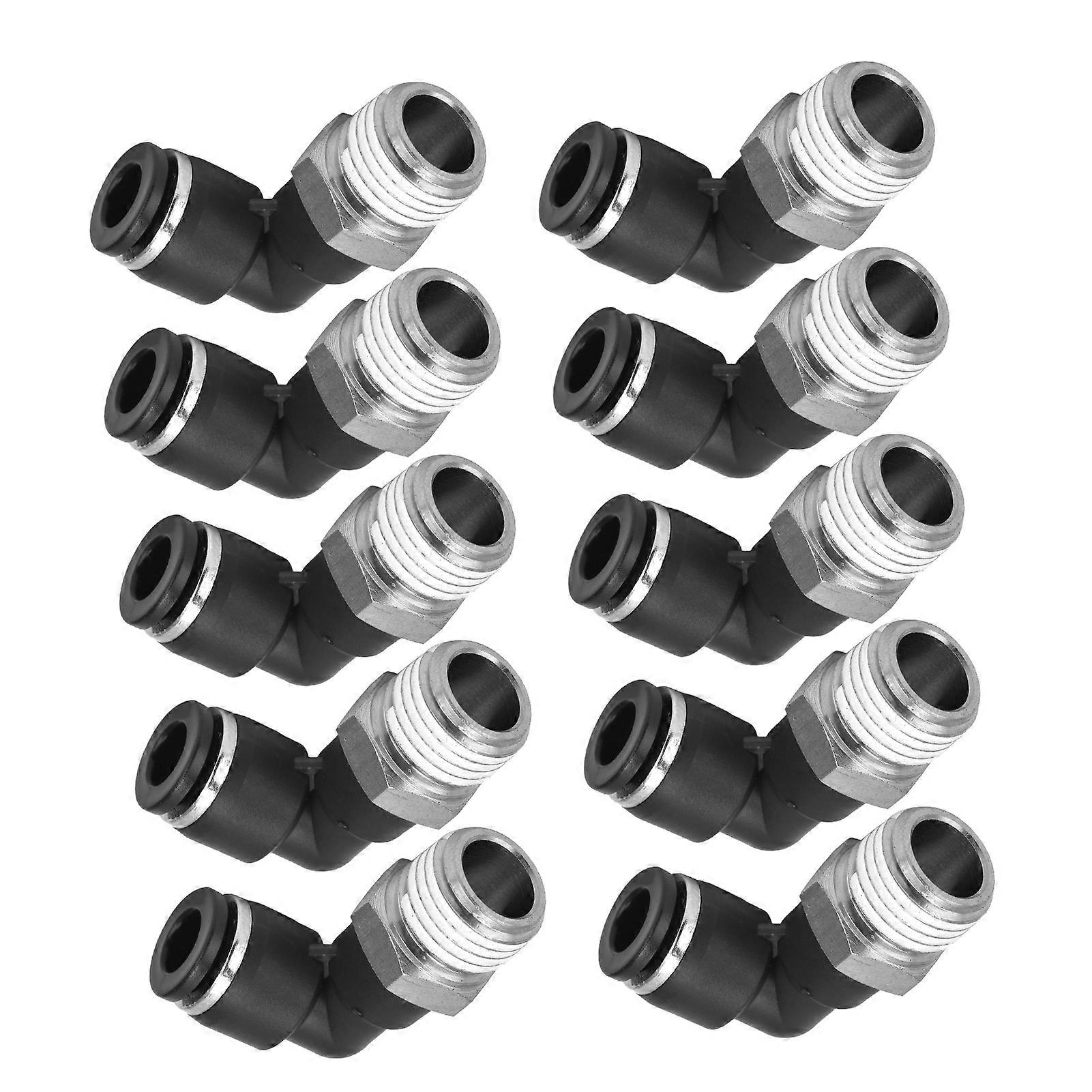 10Pcs L Shape Pneumatic Connectors PVC External Thread For PL