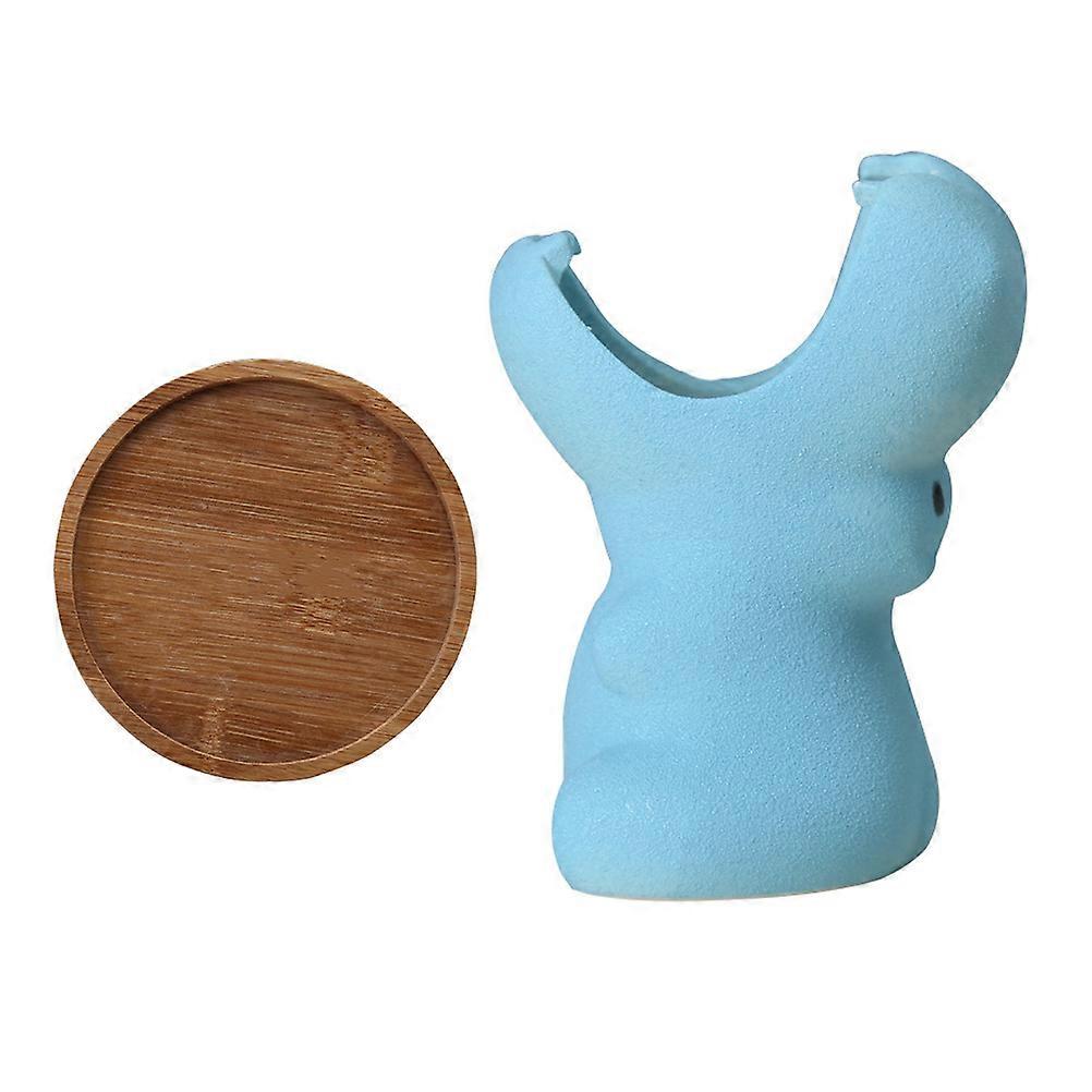 6Pcs Blue Succulent Plants Small Flower Pot for Decoration Ceramic