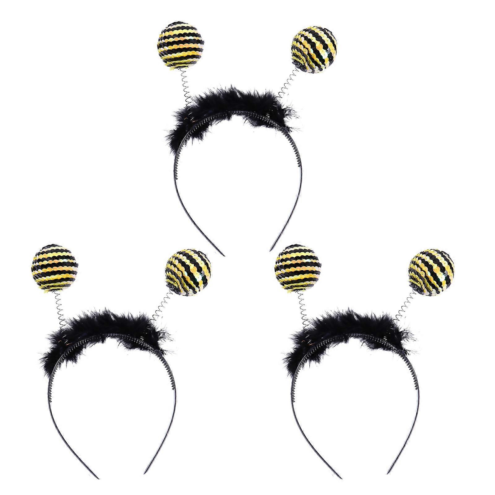 Creative Bee Sequins Headwear for Decoration with 9Pcs Antenna Headband
