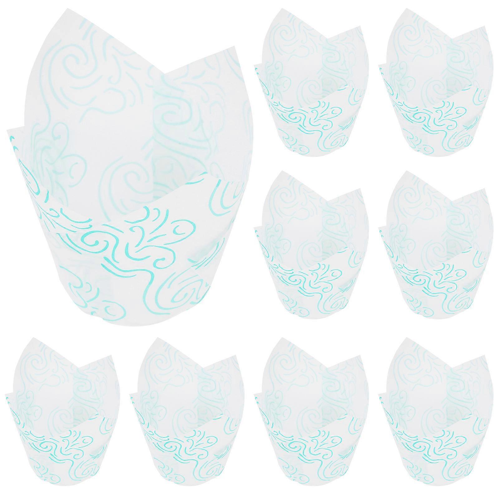 Tulip Shape Cupcake Wrappers Baking Cups 50Pcs Grease Proof Oven Safe For Parties Birthdays Weddings Picnics Gatherings