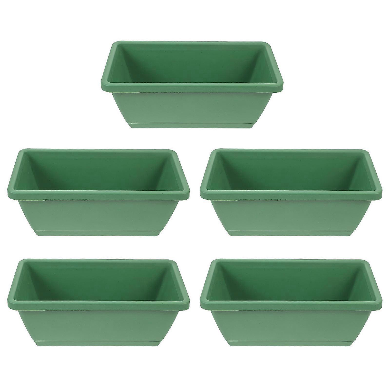 Plastic Garden Planter Box for Vegetable Growing 10Sets Green Color