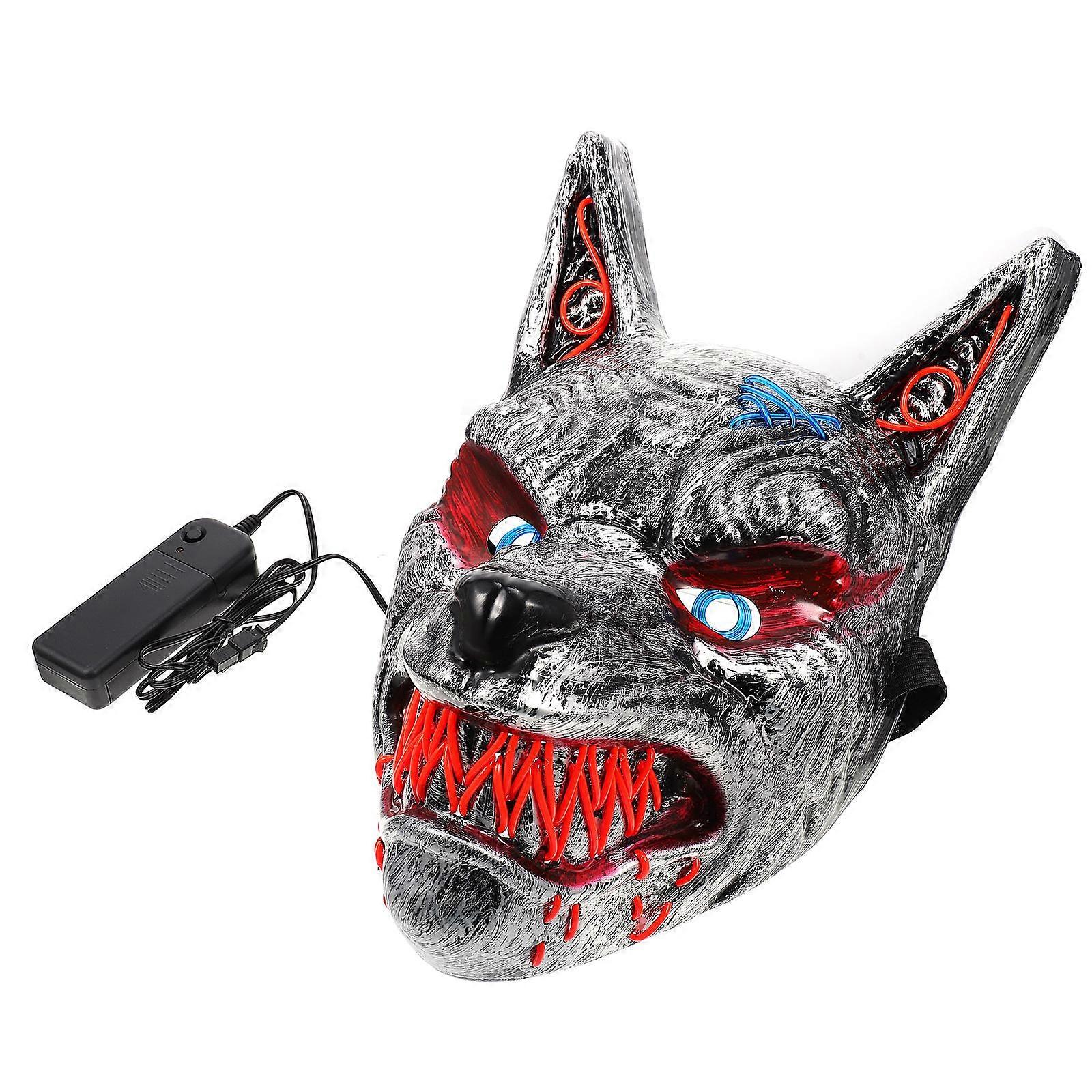 Halloween LED Mask Wolf Head Glow Mask for Party 3Pcs Pack