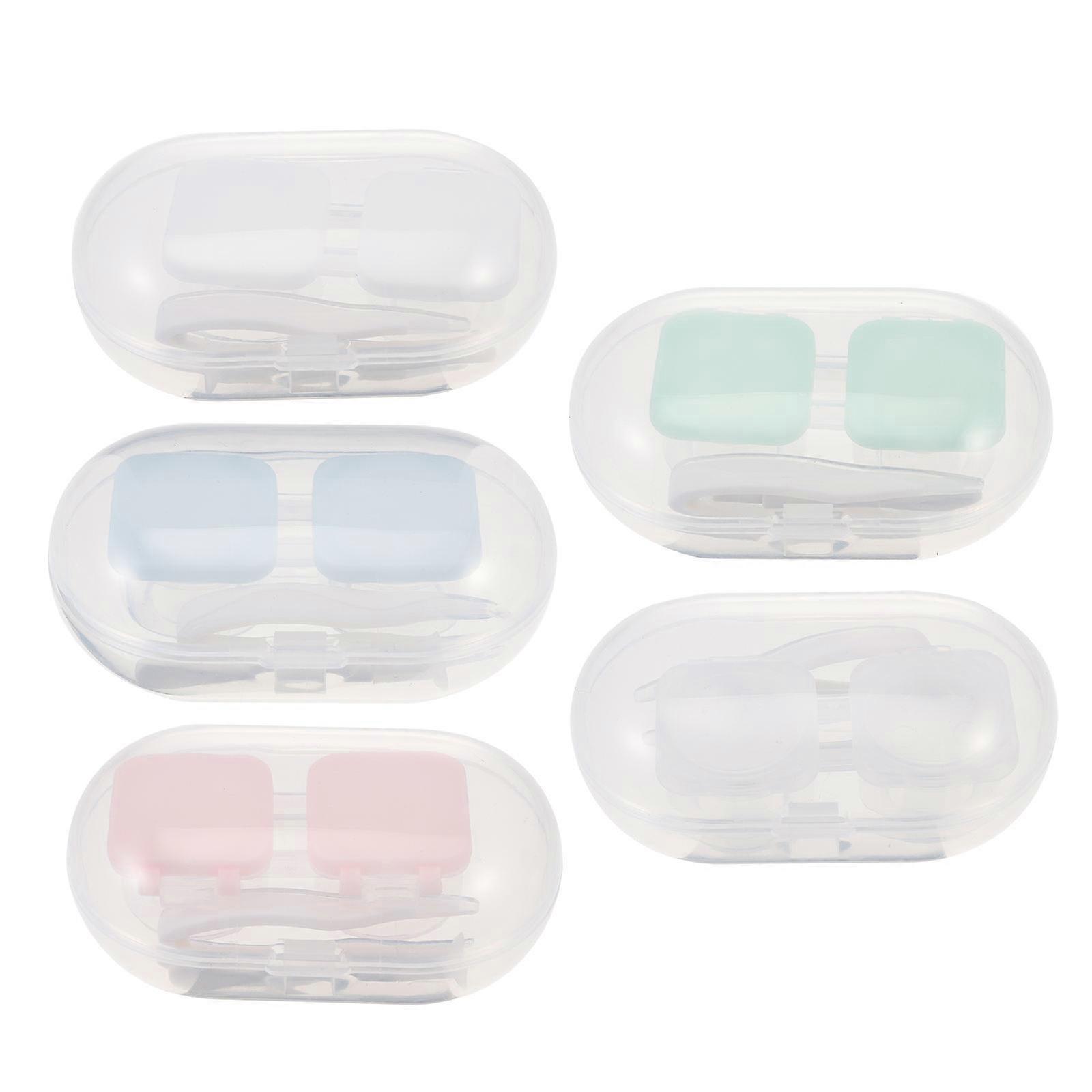 Storage Boxes For Contacts Lens 10 Sets Rectangular Eye Mixed Color Useful For General Consumers