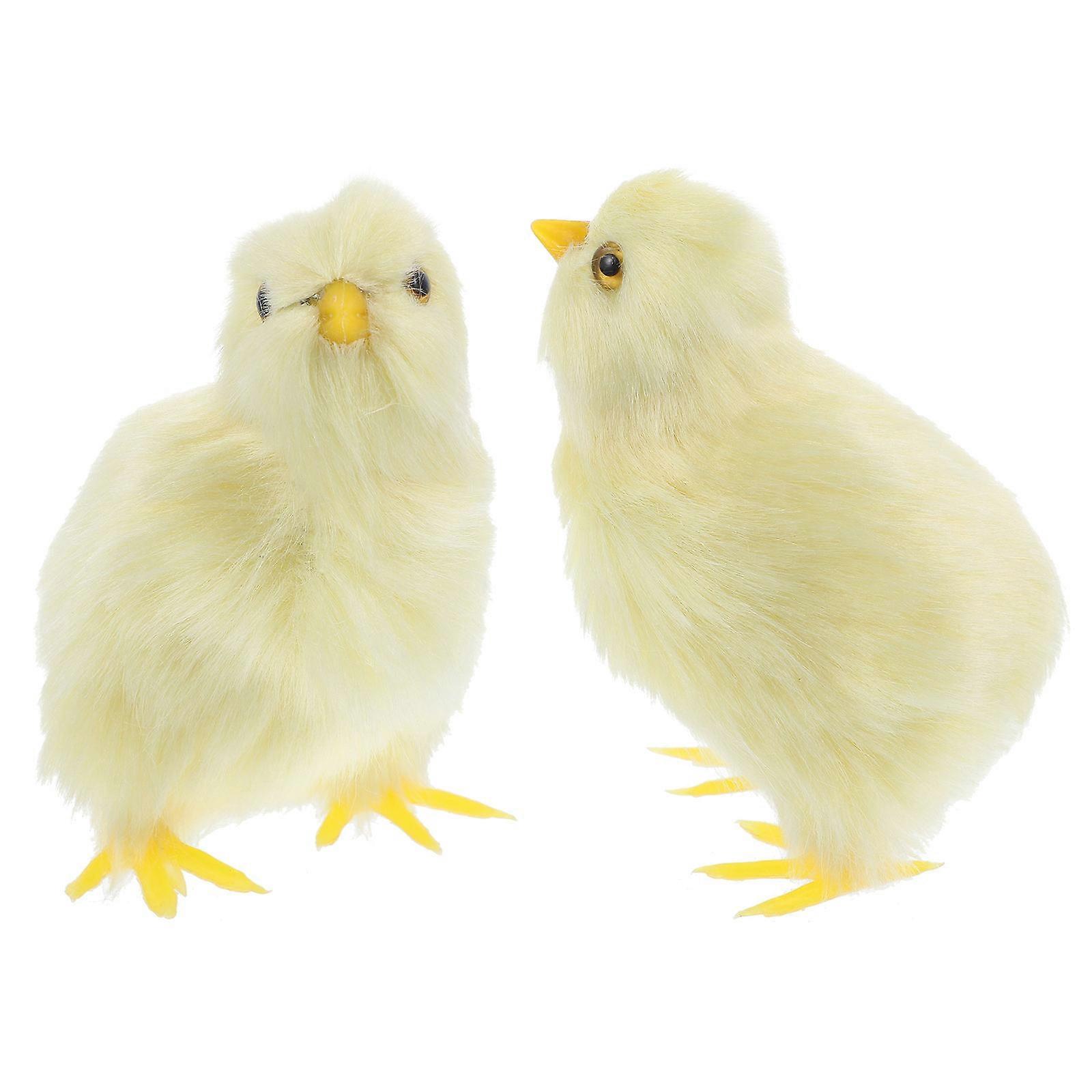 Easter Chick Plush Toy for Children Playing 2Pcs Artificial Stuffed Model