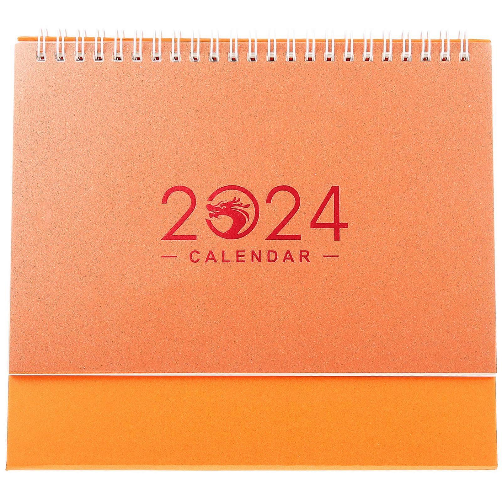 2024 Desk Calendar 2Pcs Simple Home Office Layout Calendar With Chocolate Color For Teachers And Students To Schedule Daily Tasks