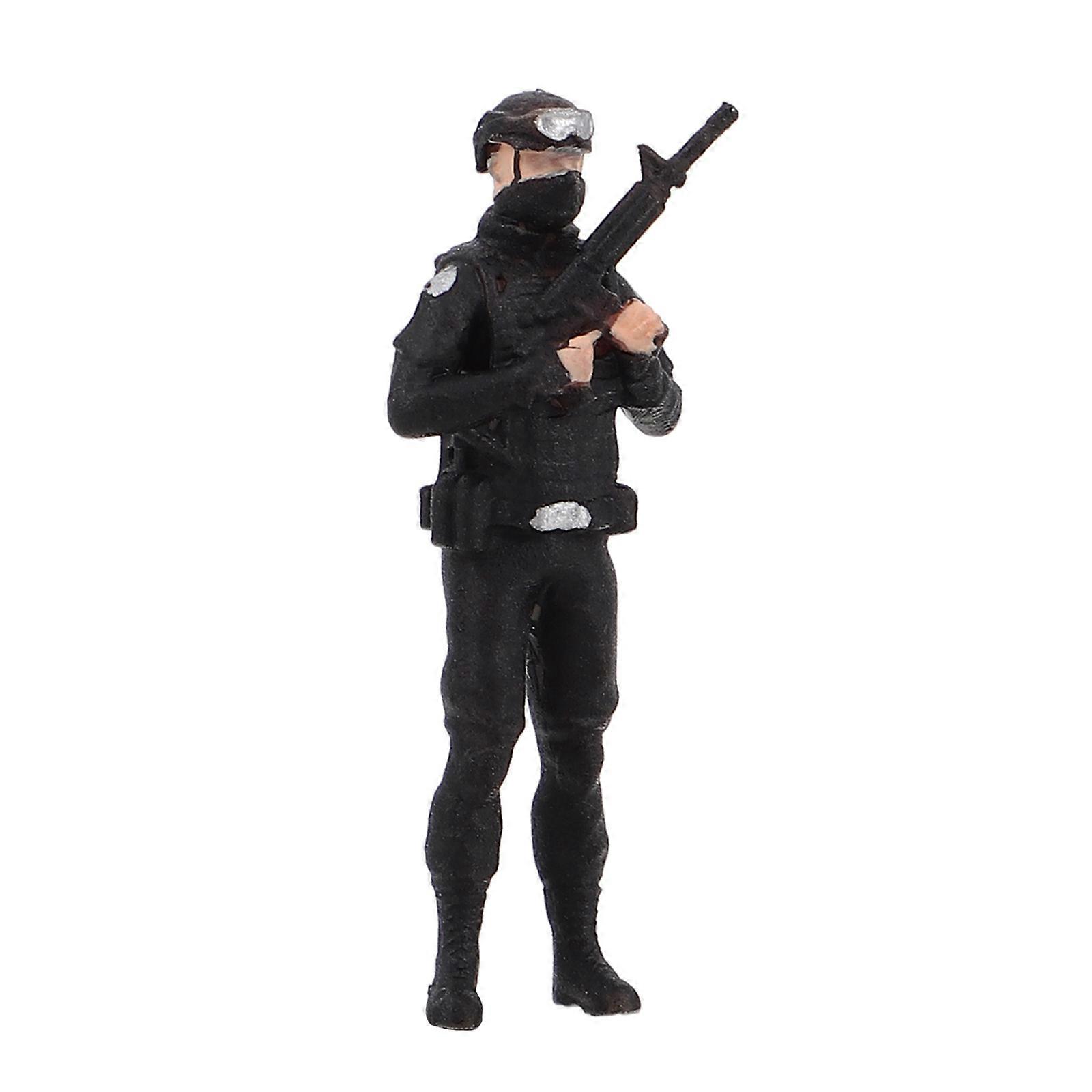 Mini Resin Figures Micro Policeman Model for Action Scene Collection
