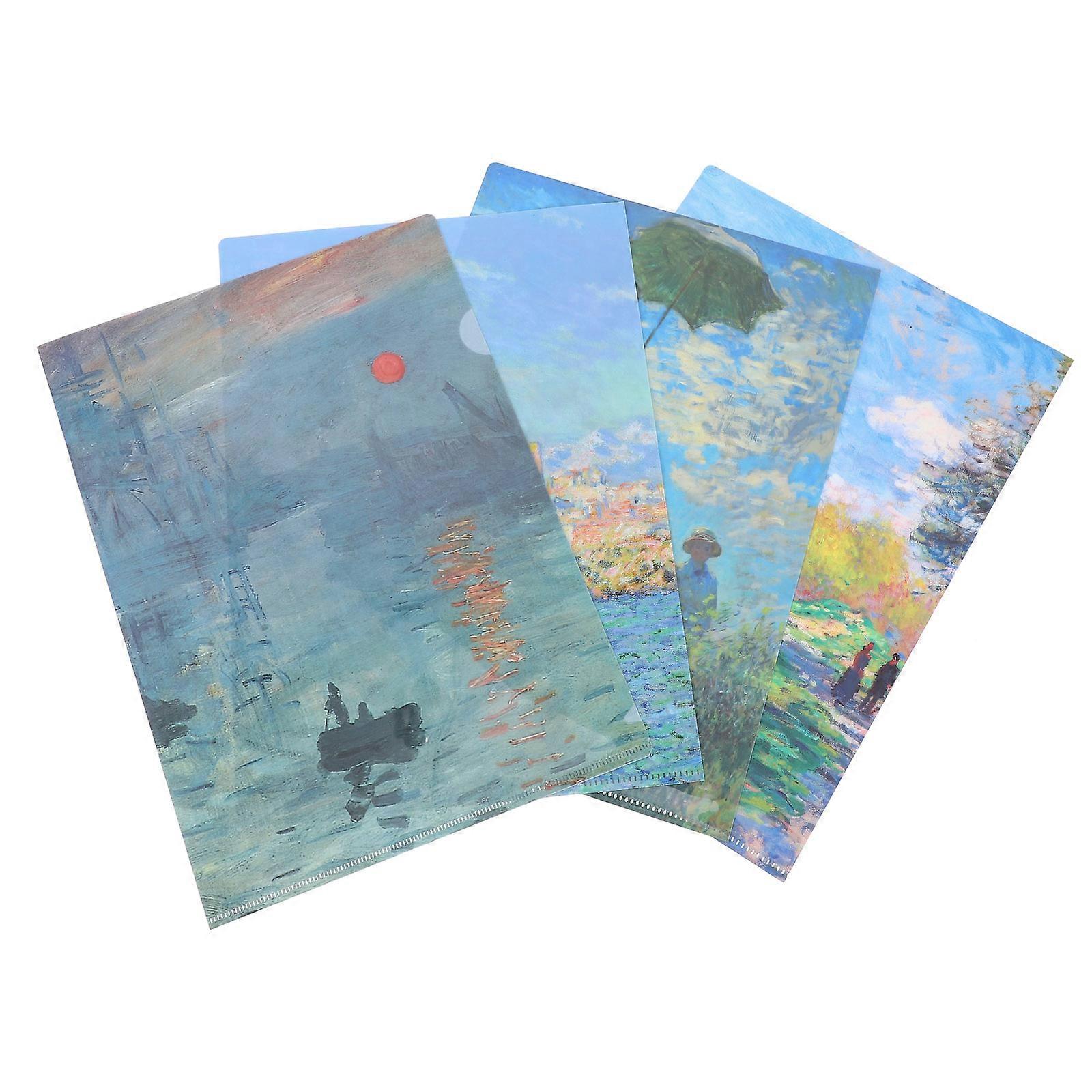 Plastic File Folder Multi-Function A4 Folder for Office 8Pcs