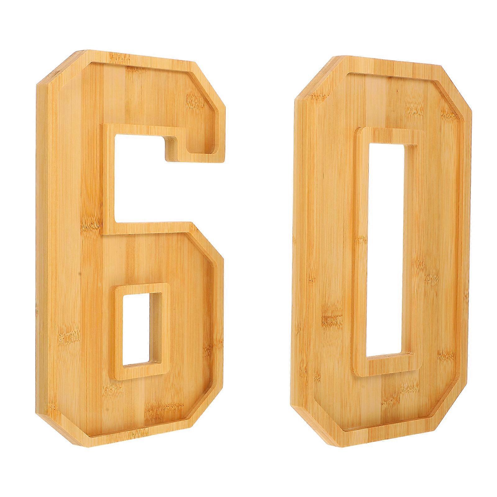 Number Shape Wood Tray Snack Serving Board for Home Use 2Sets