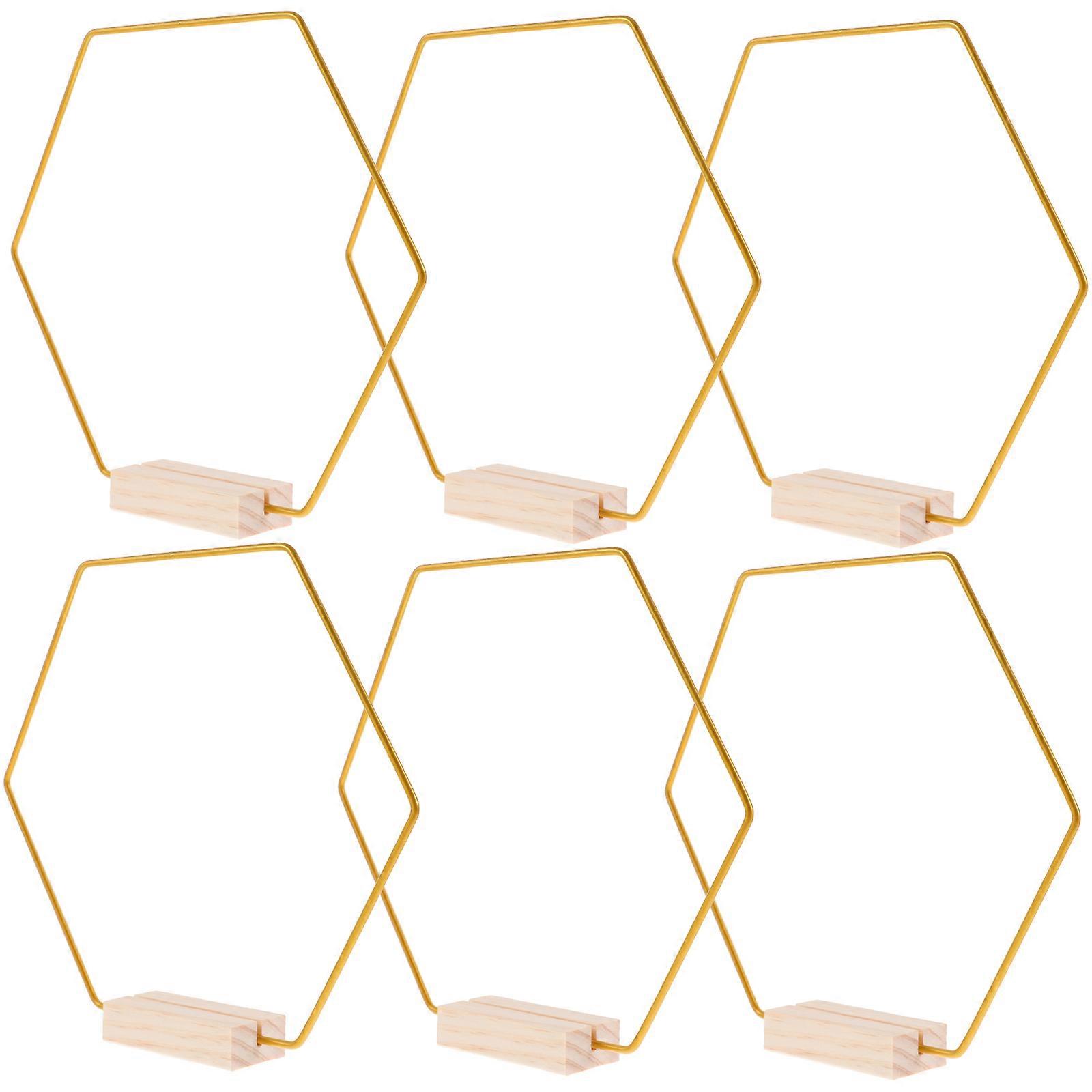 Floral Metal Hoops for DIY 18Sets of Large Hexagon Table Centerpiece Rings