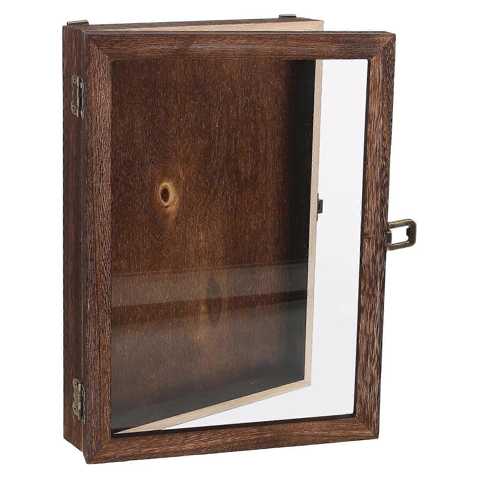 Wooden Specimen Case Display Box Butterfly Specimens Dustproof Protection 1Set