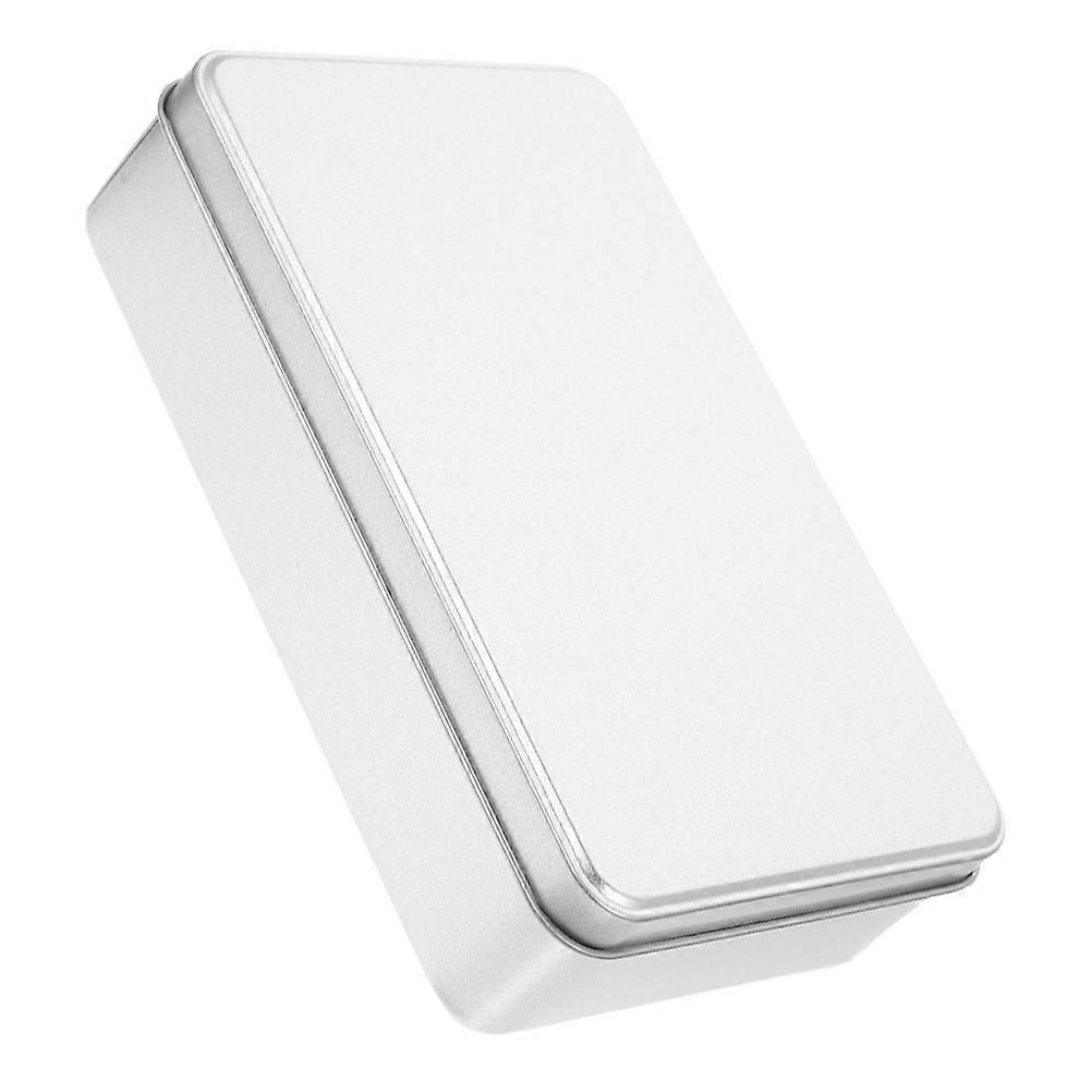 Silver Tinplate Rectangular Storage Box for Wedding Favor 3Pcs Metal Tin