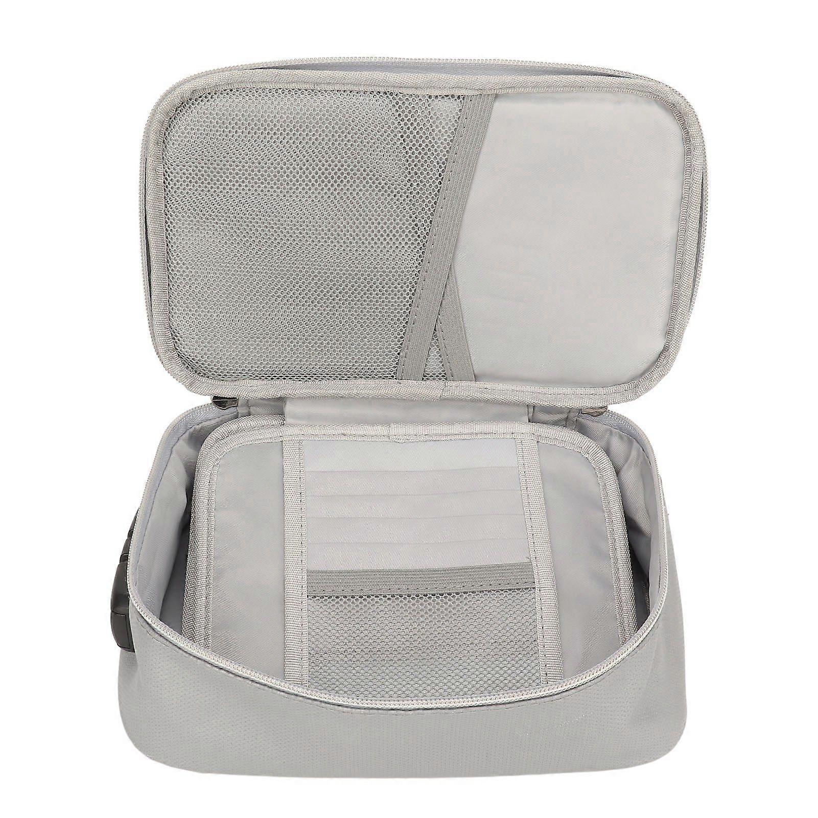 File Organizer Bag with Combination Lock Document Safe Bag Collapsible Fireproof Waterproof Multi Layers Portable File Case